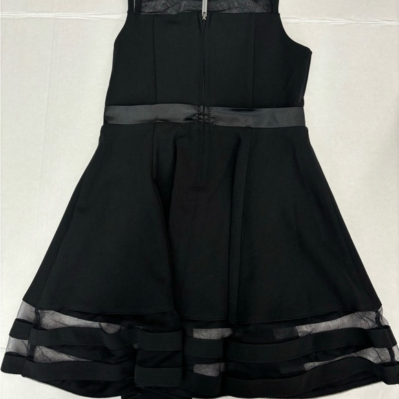 New! Calvin Klein illusion mesh bow front girls formal black dress - Picture 5 of 9